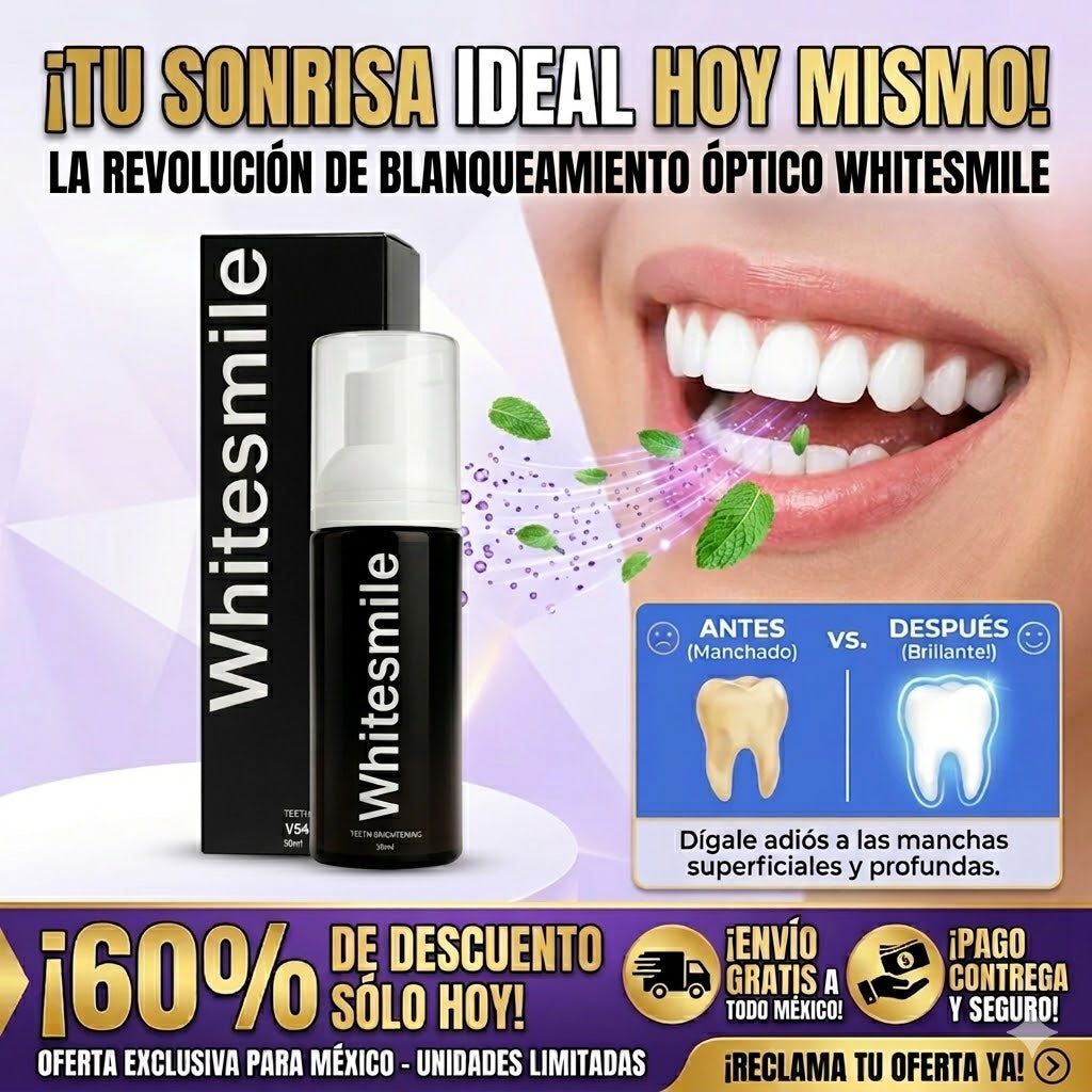 WhiteSmile Creme Dental 50ml - Blanquea tus dientes en minutos y recupera tu confianza