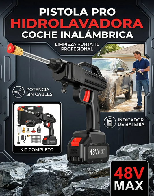 HidroClean Pro® Pistola Hidrolavadora Inalámbrica + CAJA CON 6 REGALOS