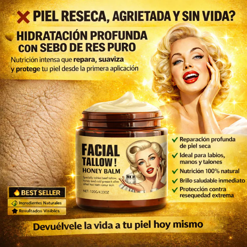 Facial Tallow Manteca Hidratante de miel 120g  – Piel Suave y Nutritiva | Últimas Unidades