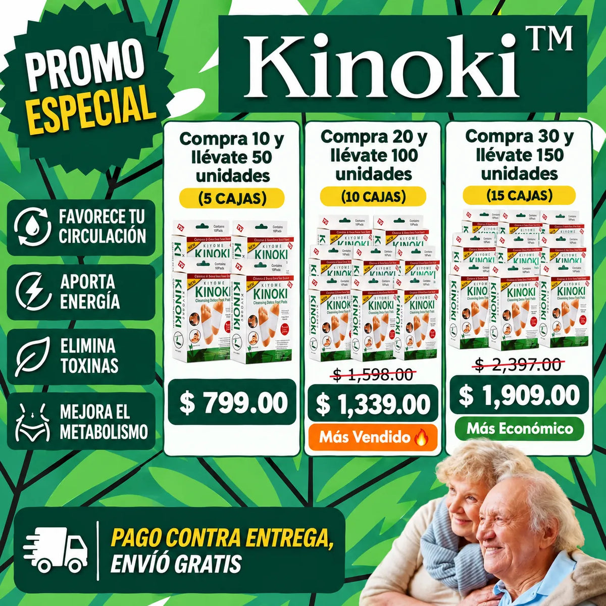 Kinoki™ ¡Desintoxica tu Cuerpo Mientras Duermes! Compre 10 y Llévate 50