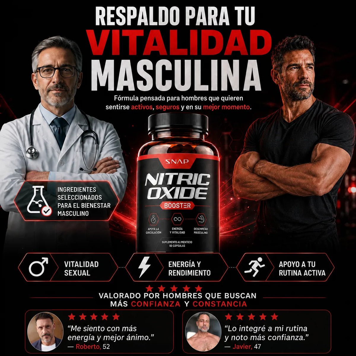 SNAP® Óxido Nítrico Booster – Energía, resistencia y circulación | Envío gratis