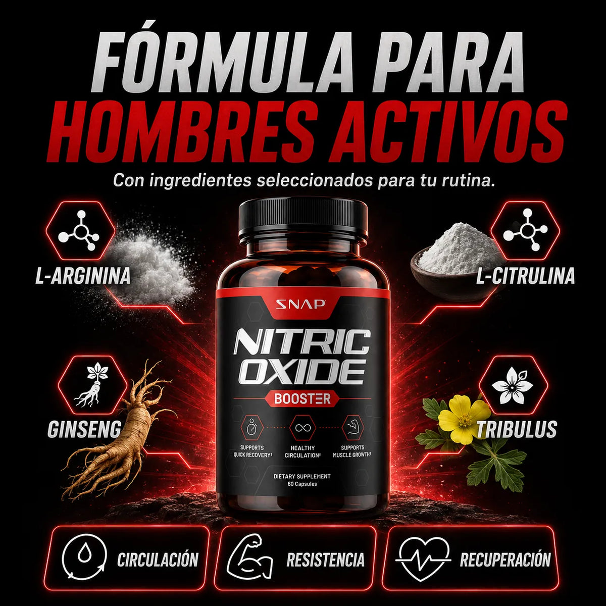 SNAP® Óxido Nítrico Booster – Energía, resistencia y circulación | Envío gratis
