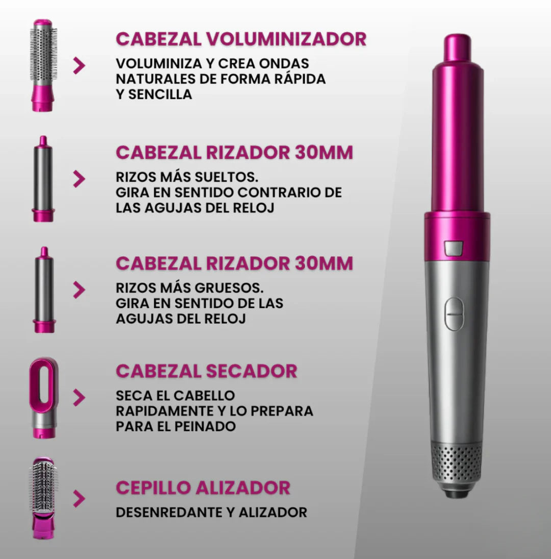 CEPILLO 5 EN 1 - LOOK PROFESIONAL EN CASA - OFERTA MEGA NAVIDEÑA