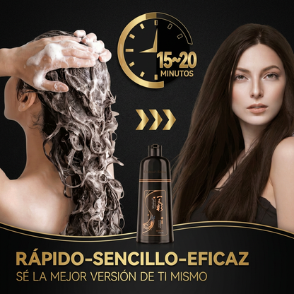 Shampoo Cubre Canas 3 en 1 Natural – Cabello Negro Instantáneo | Stock Limitado