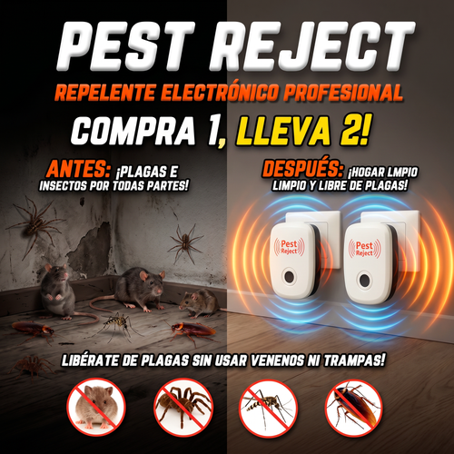 ¡Elimina Ratas, Cucarachas y Mosquitos SIN Veneno! 🛑 Pest Reject 200m² – Compra 1 y Llévate 2 HOY