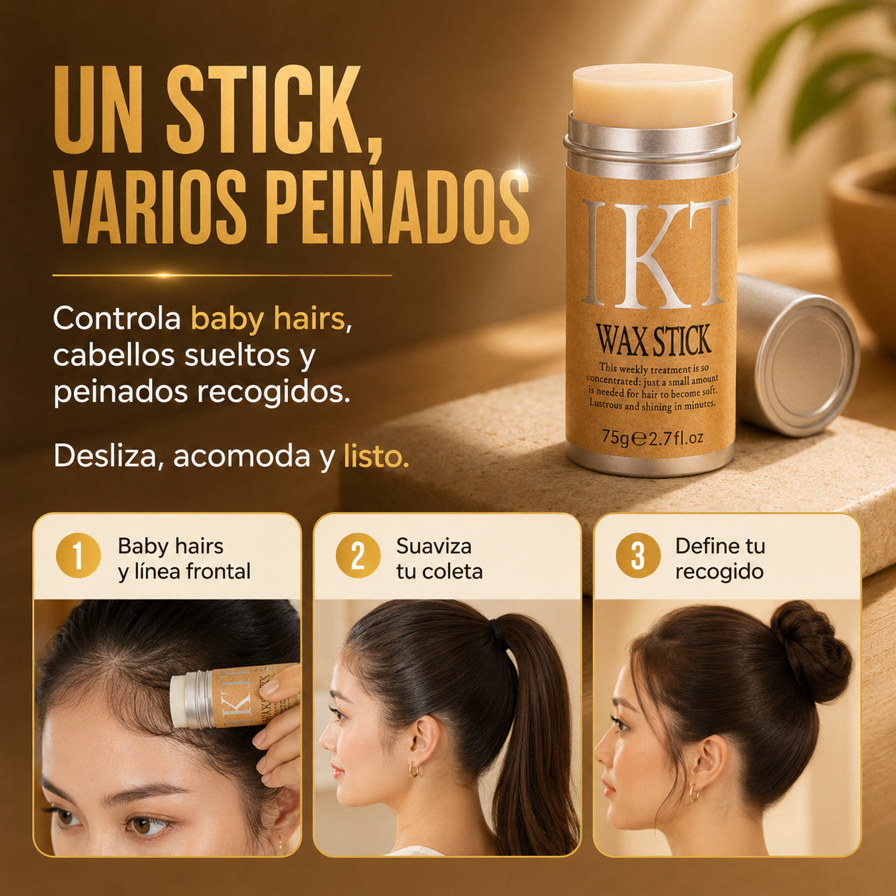 IKT - Fijador de Cabello | Control rápido del frizz, acabado natural y cabello alineado | Compre 1 y Llevate 2 GRATIS 🎁